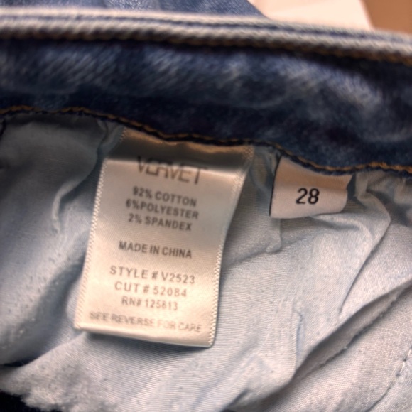 Vervet Women’s Jeans Front Slit Ankle Jean Center Seam Blue 2% Spandex Size 28 - Picture 6 of 7